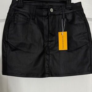 NWT Black Faux Leather Mini Skirt